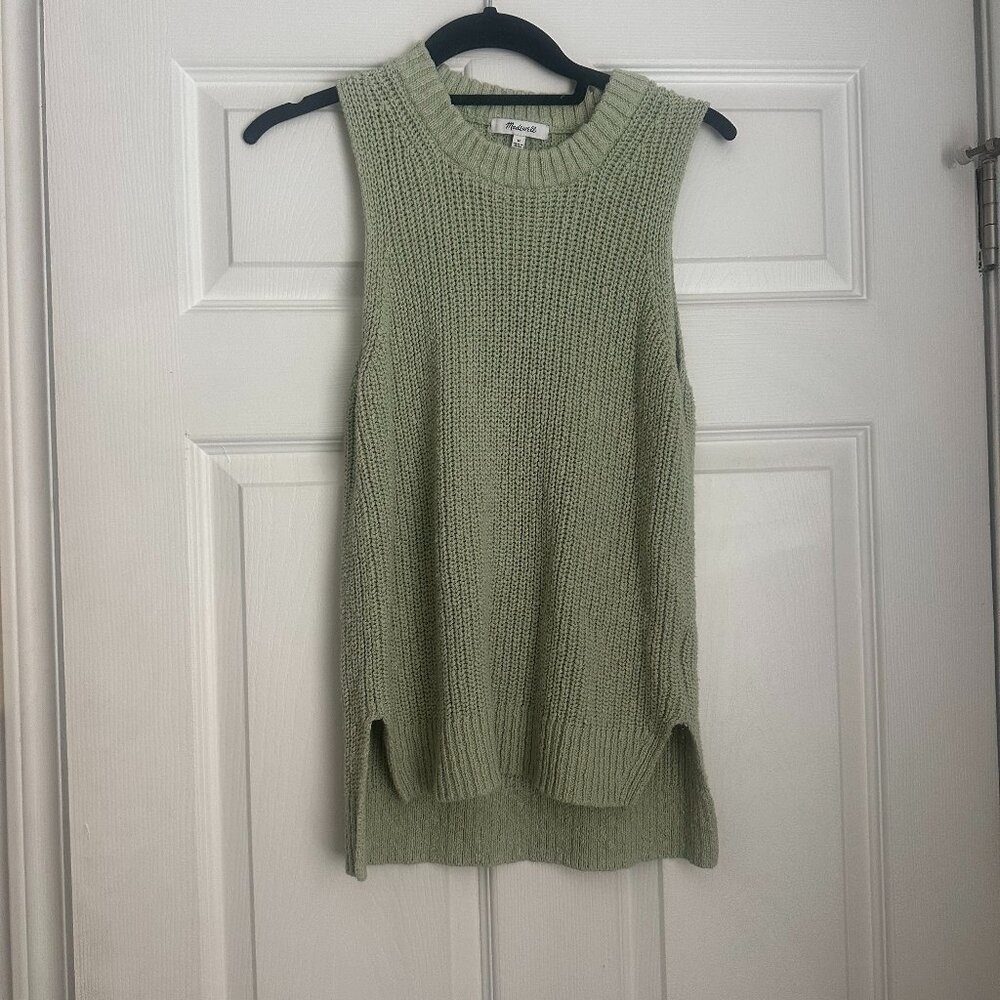 Madewell Mint Sage Green Chunky Knit Sweater Top